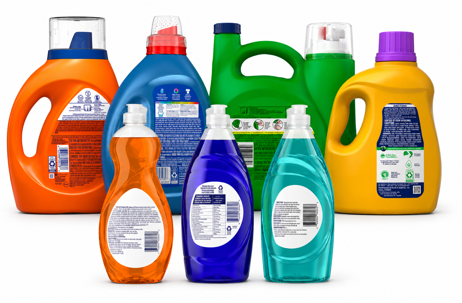 Conventional laundry detergent and dish soap