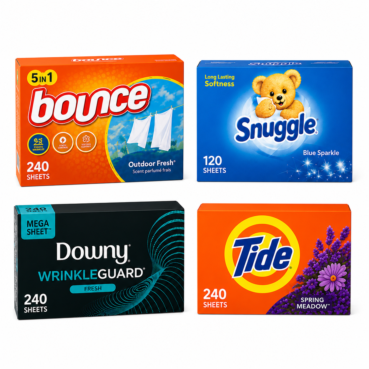 Conventional dryer sheets